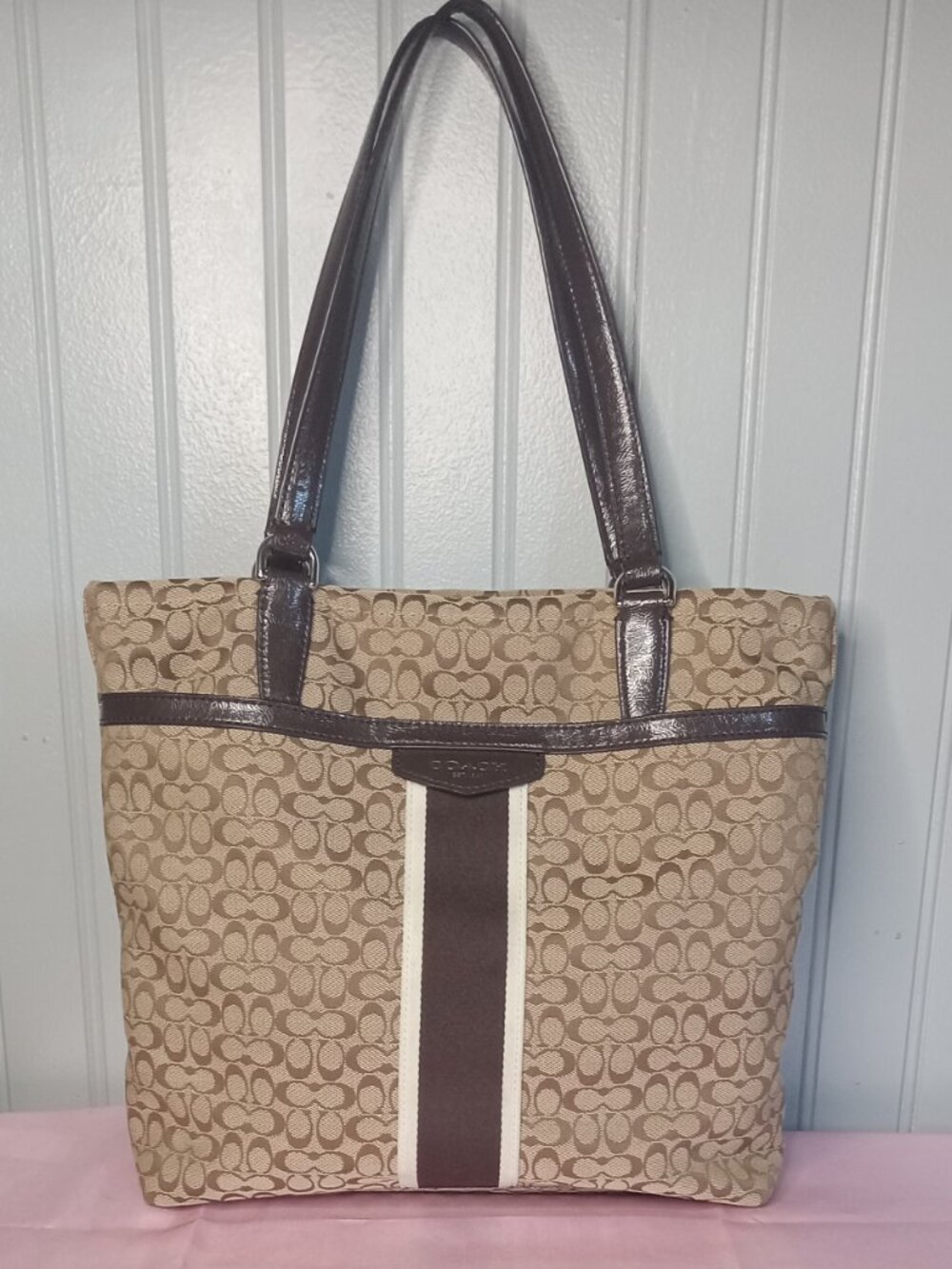 Coach Signature C Stripe Tote Bag